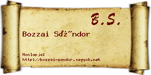 Bozzai Sándor névjegykártya
