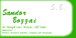 sandor bozzai business card